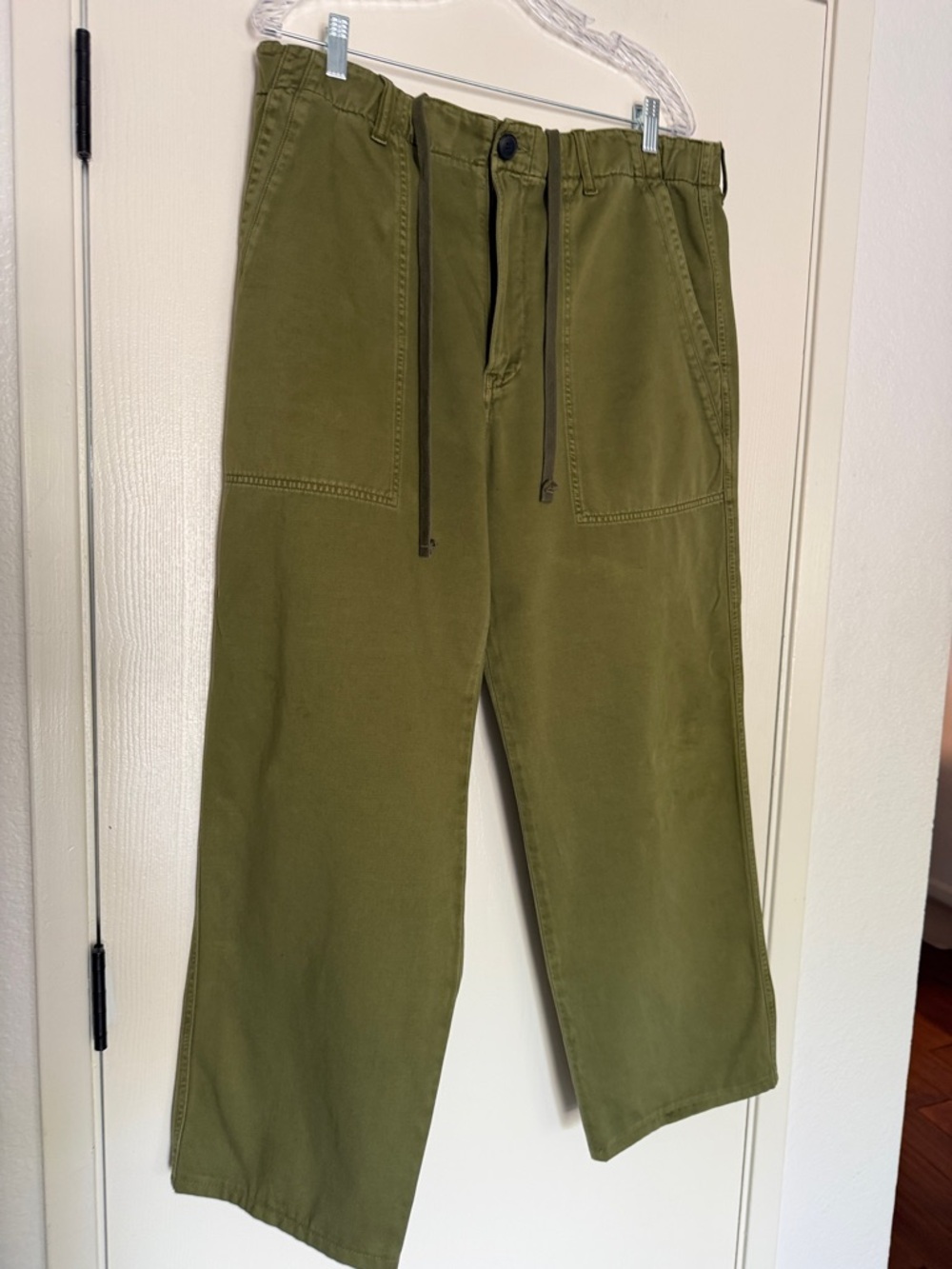 Men's Olive Green Casual Utility Pants 36 x 30 wide leg